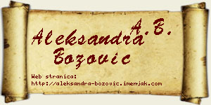 Aleksandra Božović vizit kartica